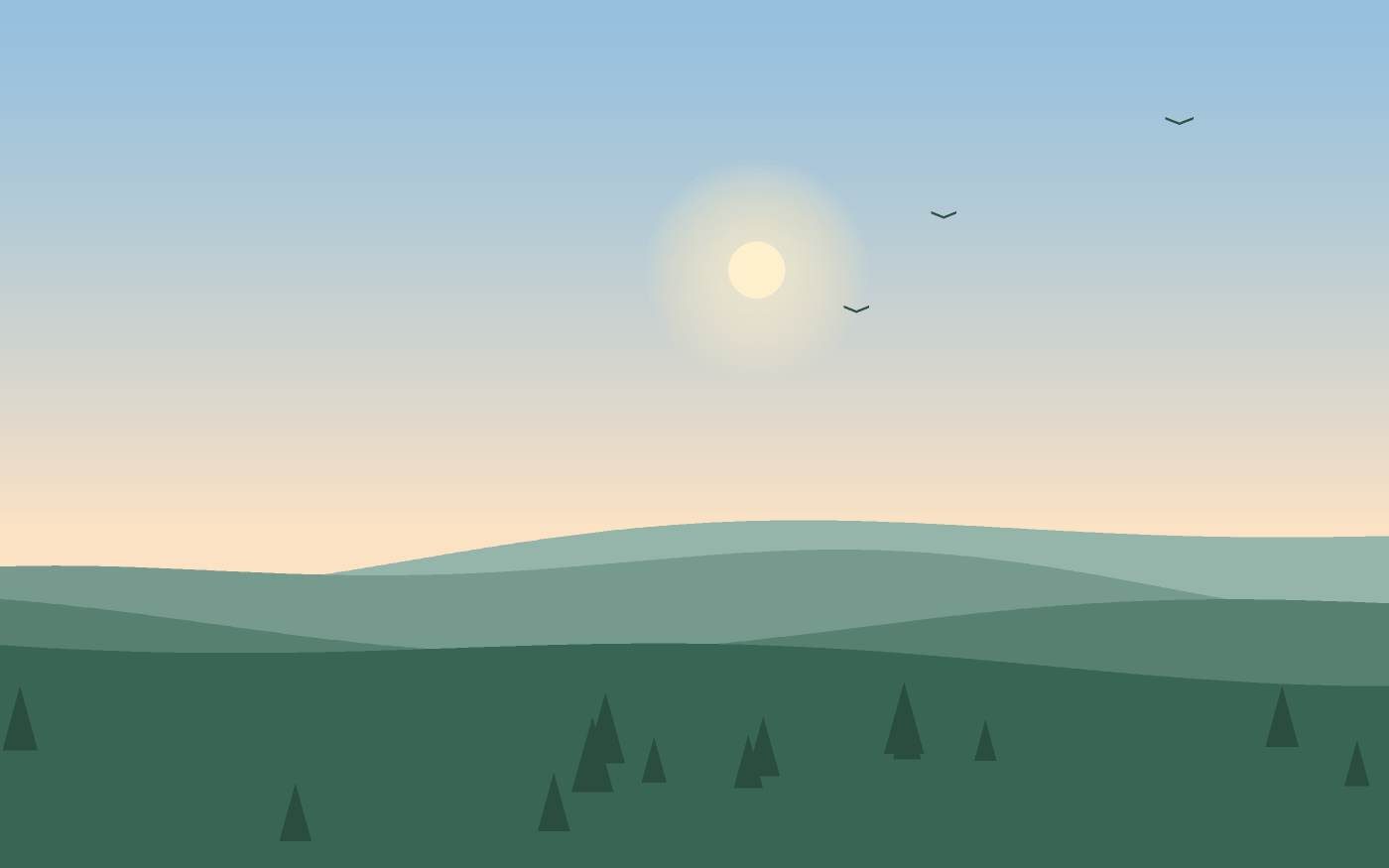 Ilustração de uma paisagem