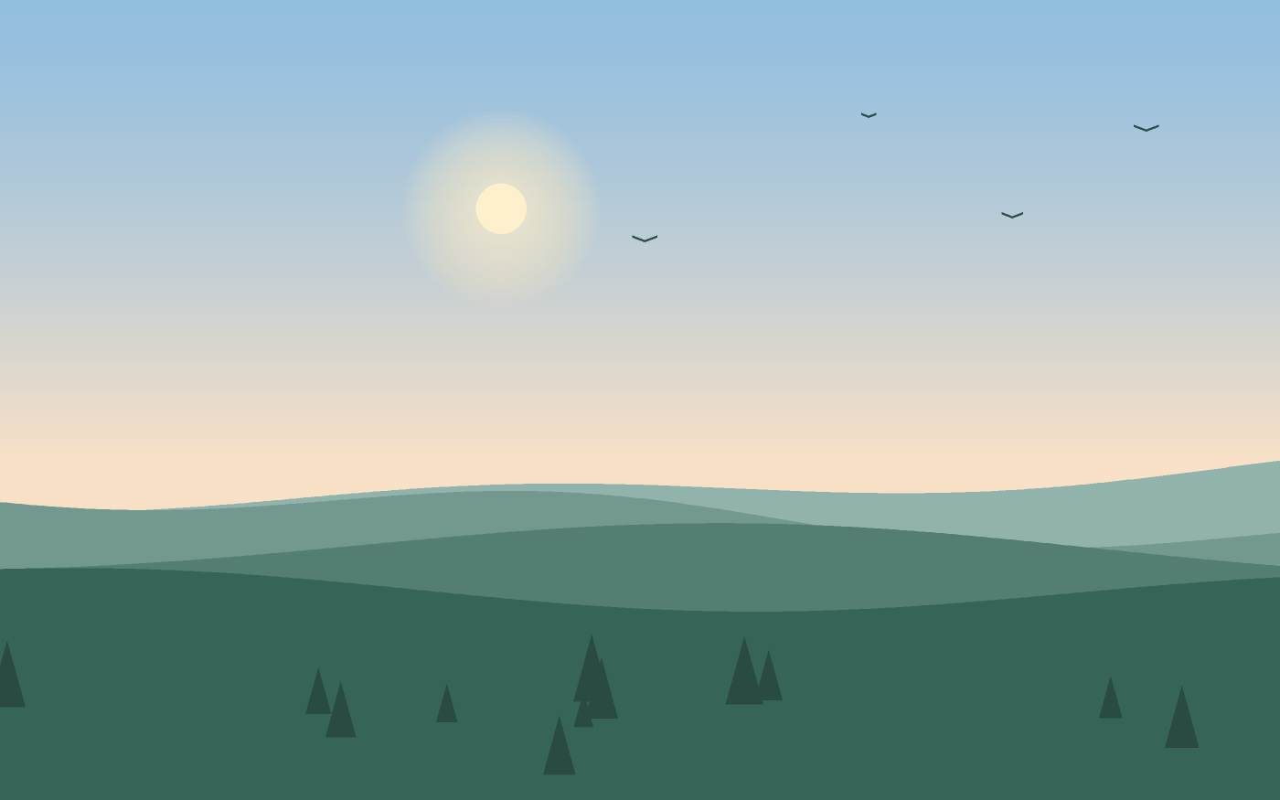 Ilustração de uma paisagem
