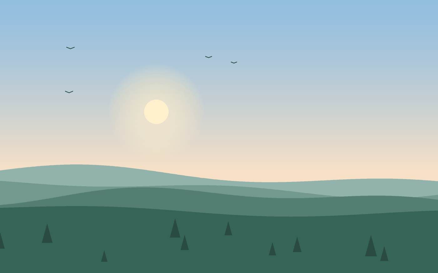 Ilustração de uma paisagem