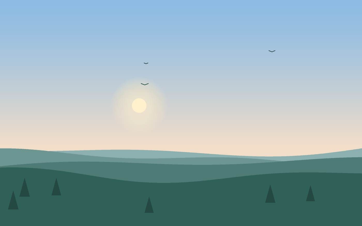 Ilustração de uma paisagem